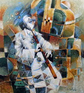 Pierrot Playing Flute
